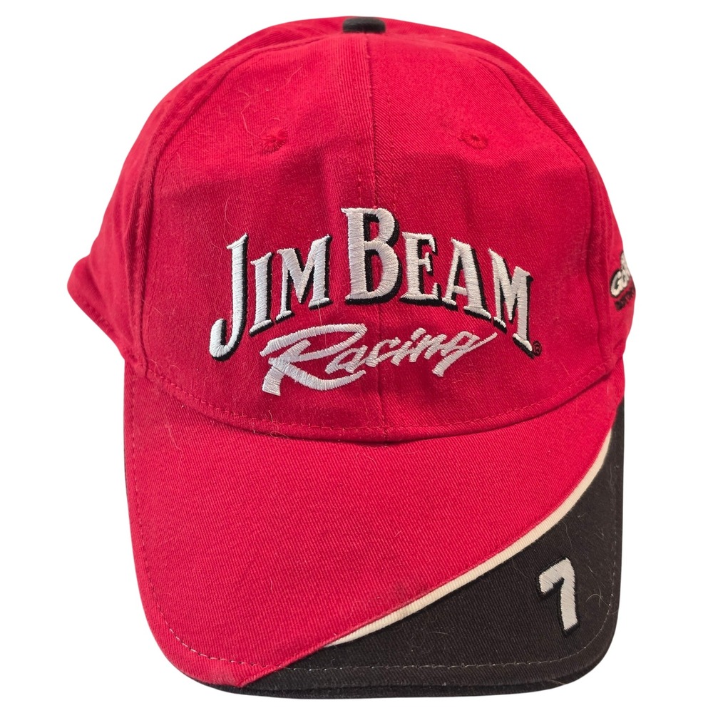 Jim Beam Racing Robby Gordon Motorsports‎ Hat Red Black Number 7 Cotton Cap OSFA